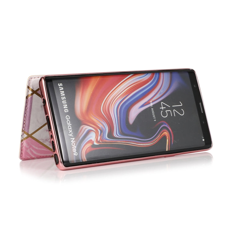 For Samsung Galaxy Note9 Bronzing Plating PU + TPU Horizontal Flip Leather Case with Holder & Card Slot(Pink White) - free shipping - PMC TechLife - Order now!