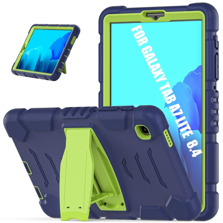 For Samsung Galaxy Tab A7 Lite 8.7 inch 2021 3-Layer Protection Screen Frame + PC + Silicone Shockproof Combination Case with Holder(NavyBlue+Lime) - free shipping - PMC TechLife - Order now!