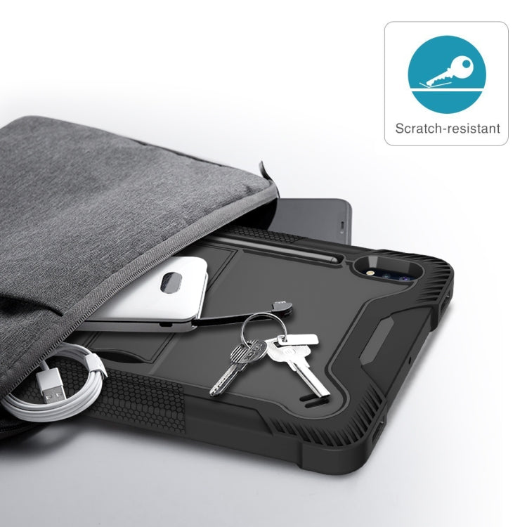 For Samsung Galaxy Tab S8 / Galaxy Tab S7 Silicone + PC Shockproof Protective Case with Holder(Black) - free shipping - PMC TechLife - Order now!