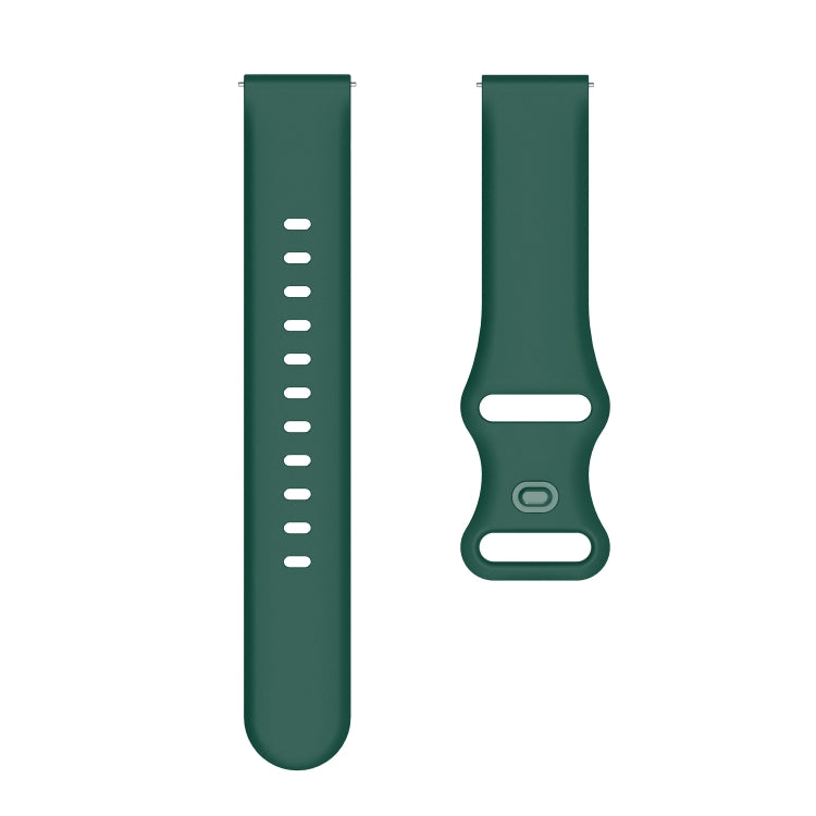 20mm For Amazfit GTS4 / GTS4 mini / GTS3 Universal Inner Back Buckle Perforation Silicone Watch Band(Army Green) - Watch Bands by MIJOBS | Online Shopping South Africa | PMC Jewellery | Buy Now Pay Later Mobicred