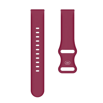 22mm For Xiaomi Haylou RT RS3 LS04 / LS05S Universal Inner Back Buckle Perforation Silicone Watch Band(Wine Red) - Watch Bands by MIJOBS | Online Shopping South Africa | PMC Jewellery | Buy Now Pay Later Mobicred