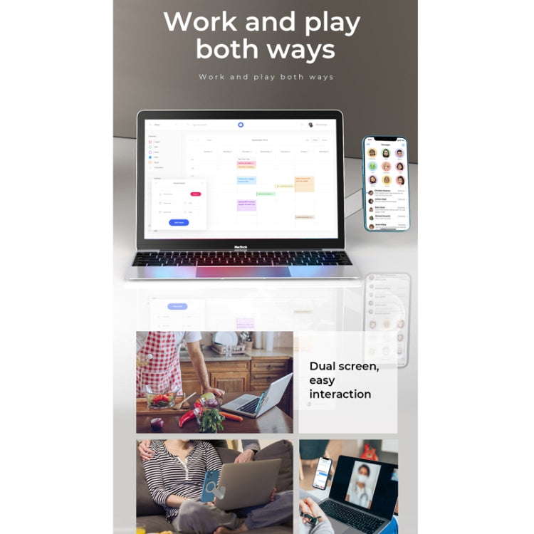 R-JUST SJ05-12 Multi-function Laptop Notebook Round Magnetic Expanded Metal Bracket Holder for iPhone 13 Series(Silver) - Hand-Sticking Bracket by R-JUST | Online Shopping South Africa | PMC TechLife | Buy Now Pay Later Mobicred