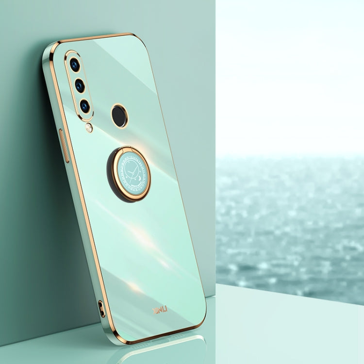 For Huawei P30 Lite XINLI Straight Edge 6D Electroplate TPU Phone Case with Ring Holder(Mint Green) - free shipping - PMC TechLife - Order now!