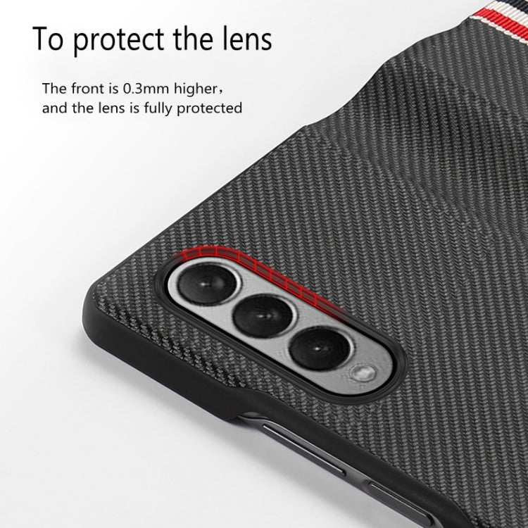 For Samsung Galaxy Z Fold3 5G Carbon Fiber Texture Folding All Inclusive PU Shockproof Splicing Leather Case(Black) - Galaxy Phone Cases by PMC TechLife | Online Shopping South Africa | PMC TechLife