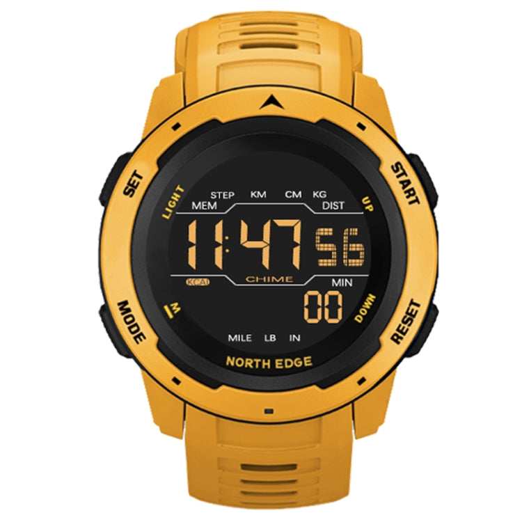 NORTH EDGE Mars Men Luminous Digital Waterproof Smart Sports Watch, Support Alarm Clock & Countdown & Sports Mode(Yellow) - Sport Watches by NORTH EDGE | Online Shopping South Africa | PMC Jewellery | Buy Now Pay Later Mobicred