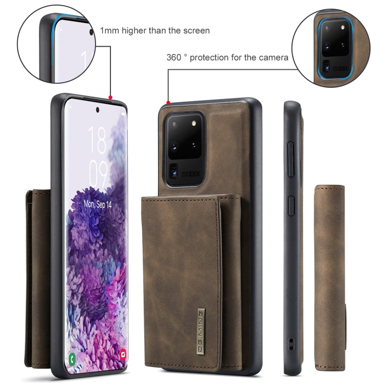 For Samsung Galaxy S20 Ultra DG.MING M1 Series 3-Fold Multi Card Wallet  Back Cover Shockproof Case with Holder Function(Coffee) - Galaxy Phone Cases by DG.MING | Online Shopping South Africa | PMC TechLife | Buy Now Pay Later Mobicred