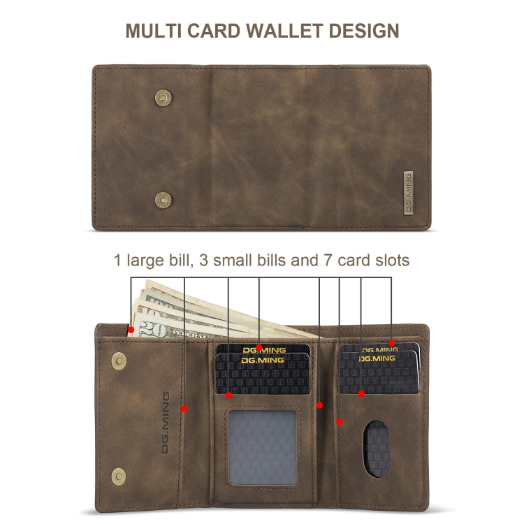 For Samsung Galaxy S20 Ultra DG.MING M1 Series 3-Fold Multi Card Wallet  Back Cover Shockproof Case with Holder Function(Coffee) - Galaxy Phone Cases by DG.MING | Online Shopping South Africa | PMC TechLife | Buy Now Pay Later Mobicred