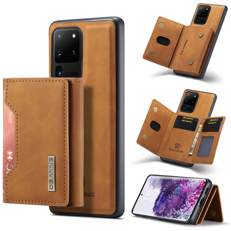 For Samsung Galaxy S20 Ultra DG.MING M2 Series 3-Fold Multi Card Bag Back Cover Shockproof Case with Wallet & Holder Function(Brown) - Galaxy Phone Cases by DG.MING | Online Shopping South Africa | PMC TechLife | Buy Now Pay Later Mobicred