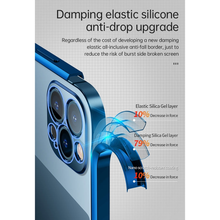 For iPhone 13 Pro Max SULADA Elastic Silicone Edge Frame + TPU All-inclusive Anti-fall Case (Blue) - iPhone 13 Pro Max Cases by SULADA | Online Shopping South Africa | PMC TechLife | Buy Now Pay Later Mobicred