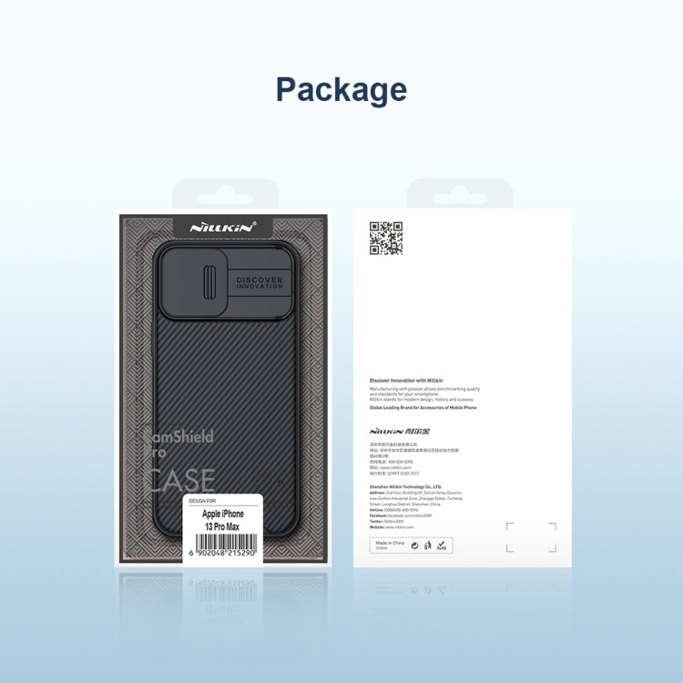 For iPhone 13 Pro NILLKIN Black Mirror Pro Series Camshield Full Coverage Dust-proof Scratch Resistant Phone Case (Black) - free shipping - PMC TechLife - Order now!