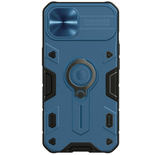 For iPhone 13 NILLKIN Shockproof CamShield Armor Protective Case with Invisible Ring Holder(Blue) - iPhone 13 Cases by NILLKIN | Online Shopping South Africa | PMC Jewellery