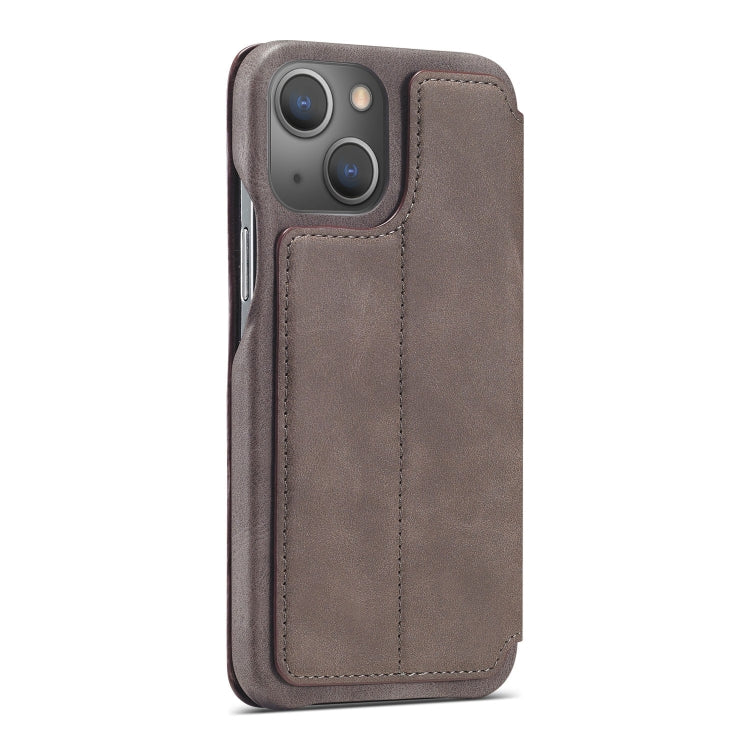 For iPhone 13 LC.IMEEKE Hon Ancient Series Horizontal Flip Leather Case with Holder & Card Slot(Coffee) - iPhone 13 Cases by LC.IMEEKE | Online Shopping South Africa | PMC TechLife | Buy Now Pay Later Mobicred