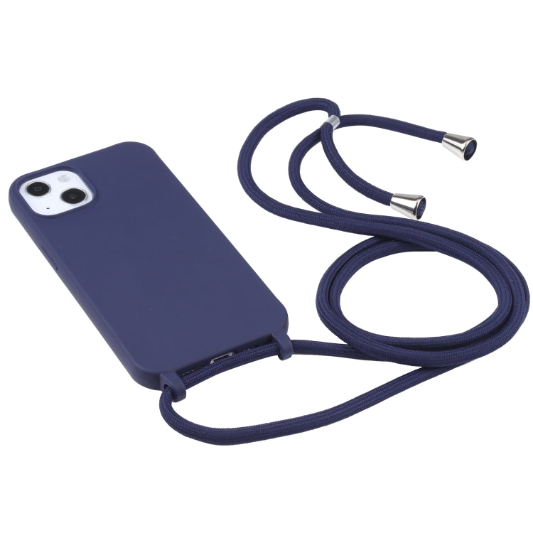 For iPhone 13 Pro Candy Colors TPU Protective Case with Lanyard (Dark Blue) - free shipping - PMC TechLife - Order now!