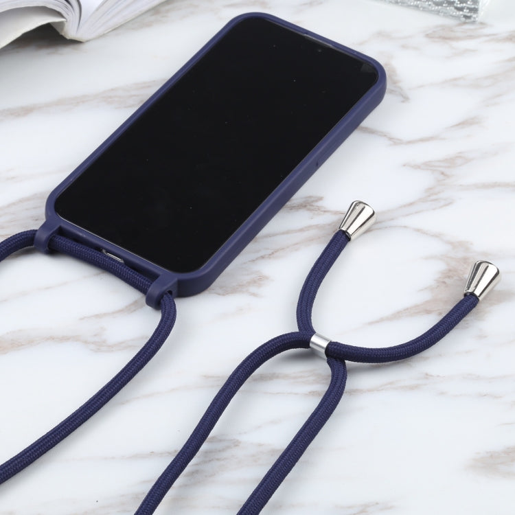 For iPhone 13 Pro Max Candy Colors TPU Protective Case with Lanyard (Dark Blue) - free shipping - PMC TechLife - Order now!