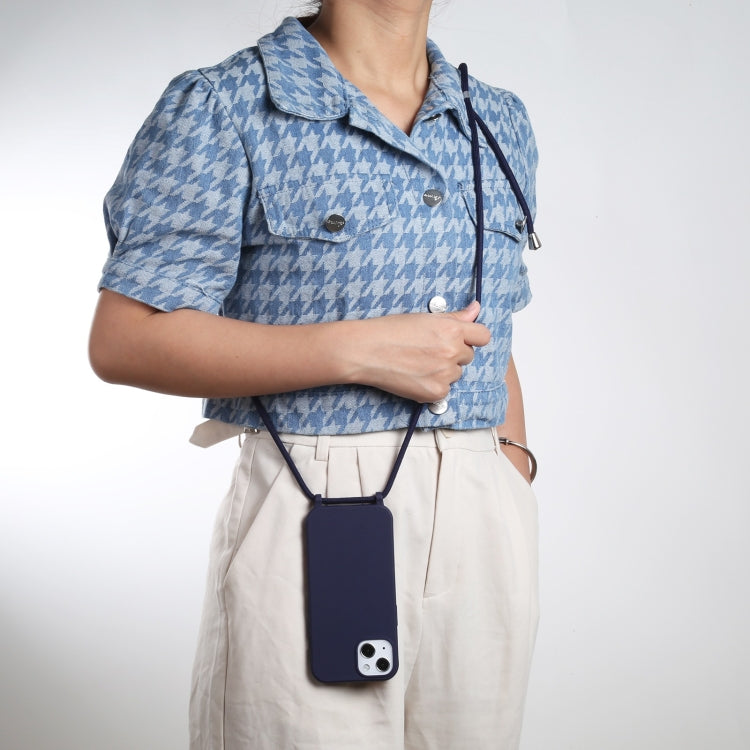 For iPhone 13 Pro Max Candy Colors TPU Protective Case with Lanyard (Dark Blue) - free shipping - PMC TechLife - Order now!