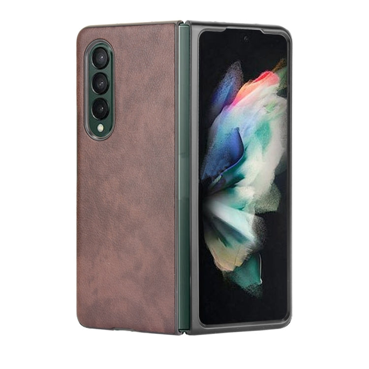 For Samsung Galaxy Z Fold3 5G Shockproof Litchi Texture PC + PU Case(Brown) - Galaxy Phone Cases by GKK | Online Shopping South Africa | PMC TechLife | Buy Now Pay Later Mobicred