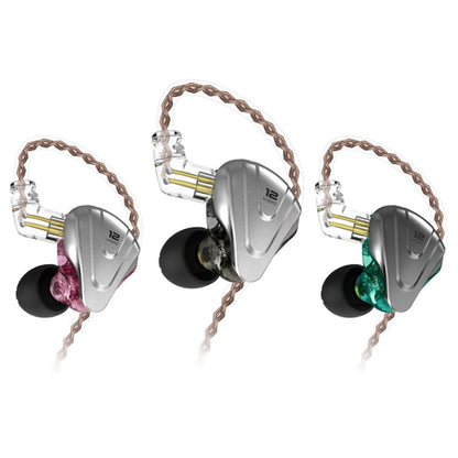 KZ ZSX 12-unit Ring Iron Metal Gaming In-ear Wired Earphone, Standard Version(Cyan) - In Ear Wired Earphone by KZ | Online Shopping South Africa | PMC Jewellery