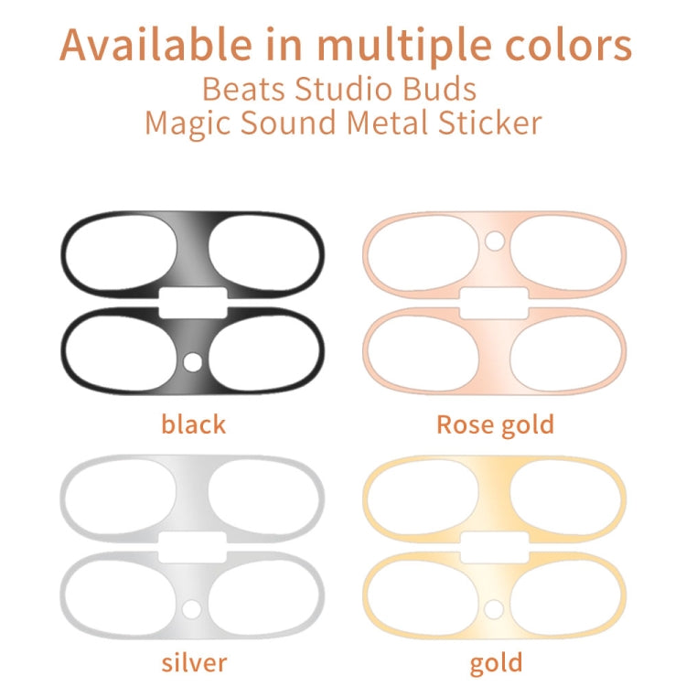 For Beats Studio Buds Wireless Bluetooth Earphone Magic Sound Metal Protective Sticker(Gold) - Protective Sticker by PMC Jewellery | Online Shopping South Africa | PMC Jewellery