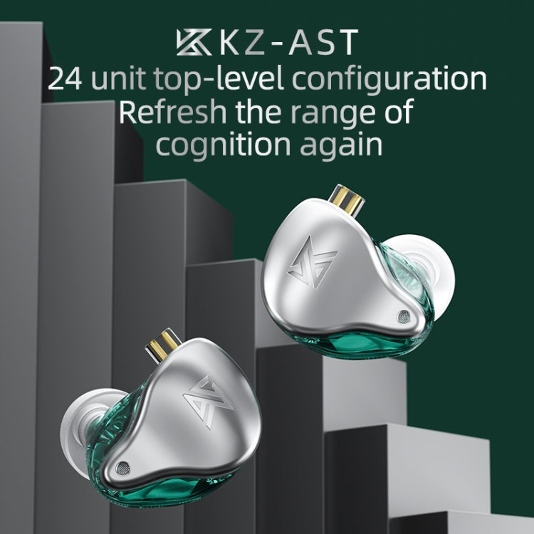 KZ AST 24-unit Balance Armature Monitor HiFi In-Ear Wired Earphone No Mic(Green) - In Ear Wired Earphone by KZ | Online Shopping South Africa | PMC Jewellery