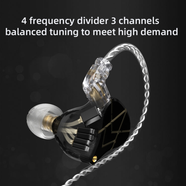 KZ ASX 20-unit Balance Armature Monitor HiFi In-Ear Wired Earphone With Mic(Silver) - In Ear Wired Earphone by KZ | Online Shopping South Africa | PMC Jewellery | Buy Now Pay Later Mobicred