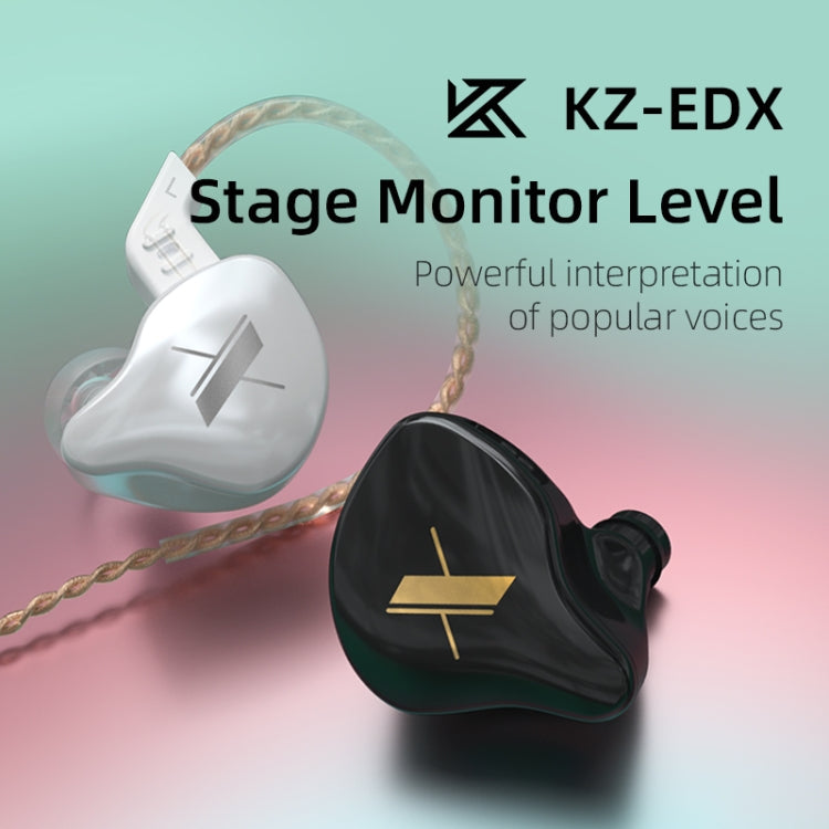 KZ EDX Dynamic Monitor HiFi In-Ear Wired Earphone With Mic(Black) - In Ear Wired Earphone by KZ | Online Shopping South Africa | PMC Jewellery