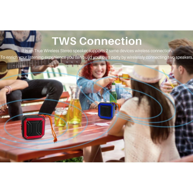 New Rixing NR-103 Mini TWS Bluetooth Speaker with Lanyard(Orange) - Desktop Speaker by NewRixing | Online Shopping South Africa | PMC Jewellery | Buy Now Pay Later Mobicred