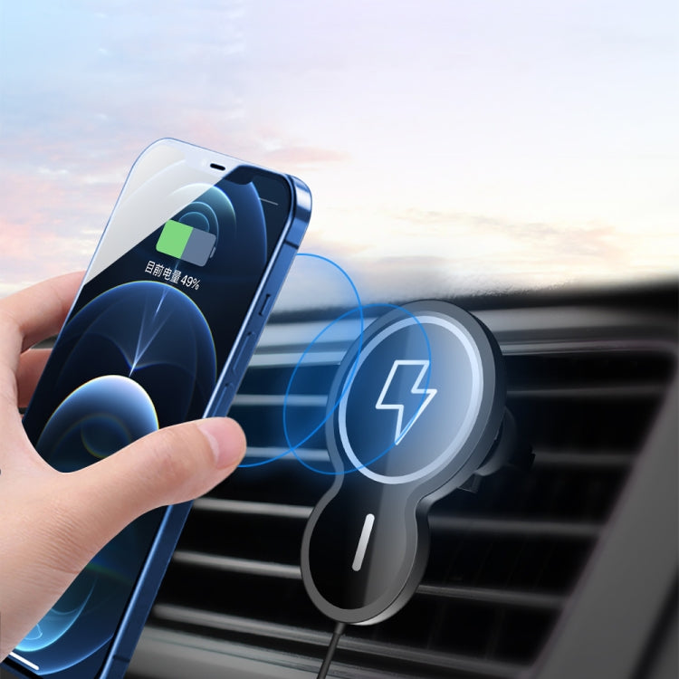 W34 Inverted Gourd-shaped Magnetic Car Wireless Charger Mobile Phone Holder(Black) - Wireless Charger Holders by PMC TechLife | Online Shopping South Africa | PMC TechLife