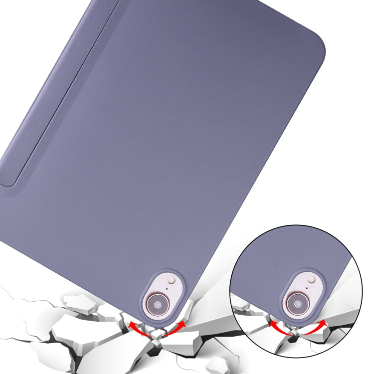 For iPad mini 6 / mini 2024 Honeycomb TPU Leather Tablet Case with 3-Folding Holder(Lavender Gray) - iPad mini 6 Cases by PMC TechLife | Online Shopping South Africa | PMC TechLife | Buy Now Pay Later Mobicred