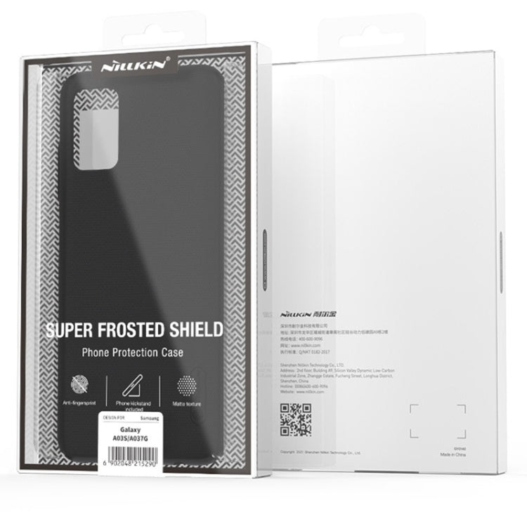 For Samsung Galaxy A03s / A037G NILLKIN Frosted Concave-convex Texture PC Phone Protective Case(Black) - Galaxy Phone Cases by NILLKIN | Online Shopping South Africa | PMC Jewellery