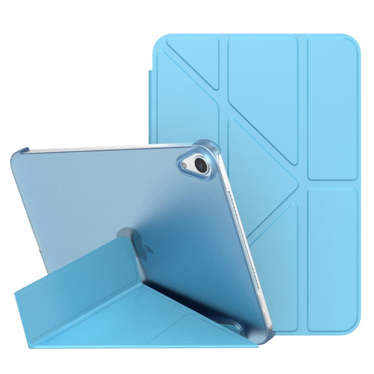 For iPad mini 2024 / mini 6 Double-sided Matte Translucent PC Deformation Tablet Leather Case with Holder & Sleep / Wake-up Function(Sky Blue) - iPad mini 6 Cases by PMC TechLife | Online Shopping South Africa | PMC TechLife | Buy Now Pay Later Mobicred