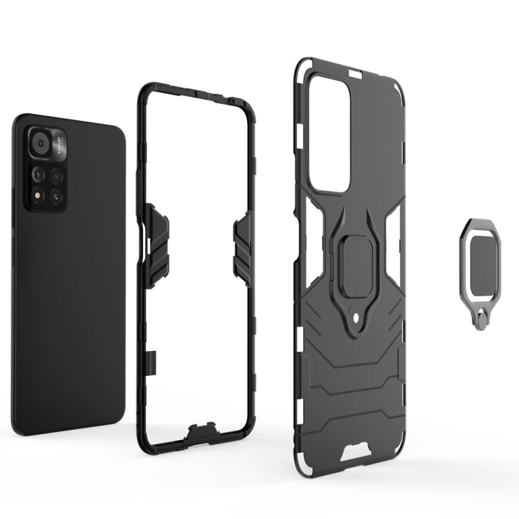 For Xiaomi Redmi Note 11 Pro / Note 11 Pro+ PC + TPU Shockproof Protective Phone Case with Magnetic Ring Holder(Black) - free shipping - PMC TechLife - Order now!