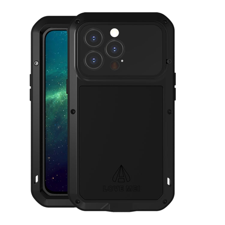 For iPhone 13 Pro LOVE MEI Metal Shockproof Life Waterproof Dustproof Protective Phone Case (Black) - free shipping - PMC TechLife - Order now!