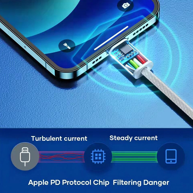 12W PD USB-C / Type-C to 8 Pin Data Cable, Cable Length: 1m(Pink) - 2 in 1 Cable by PMC TechLife | Online Shopping South Africa | PMC TechLife