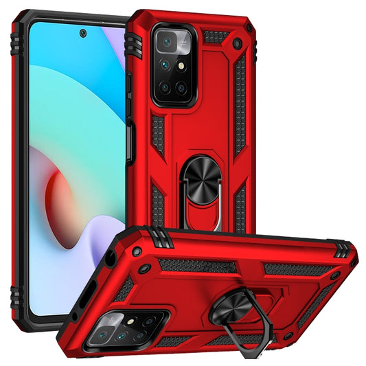 For Xiaomi Redmi 10 Shockproof TPU + PC Phone Case with 360 Degree Rotating Holder(Red) - Xiaomi Cases by PMC Jewellery | Online Shopping South Africa | PMC Jewellery