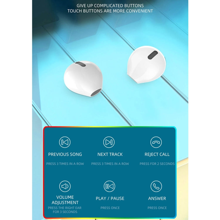 X6WS Mini Noise Reduction Digital Display TWS Wireless Bluetooth Earphone(White) - TWS Earphone by PMC TechLife | Online Shopping South Africa | PMC TechLife