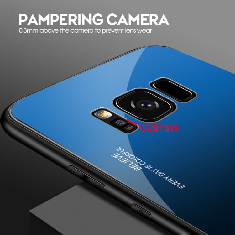 For Galaxy S8 Gradient Color Glass Case(Blue) - free shipping - PMC TechLife - Order now!