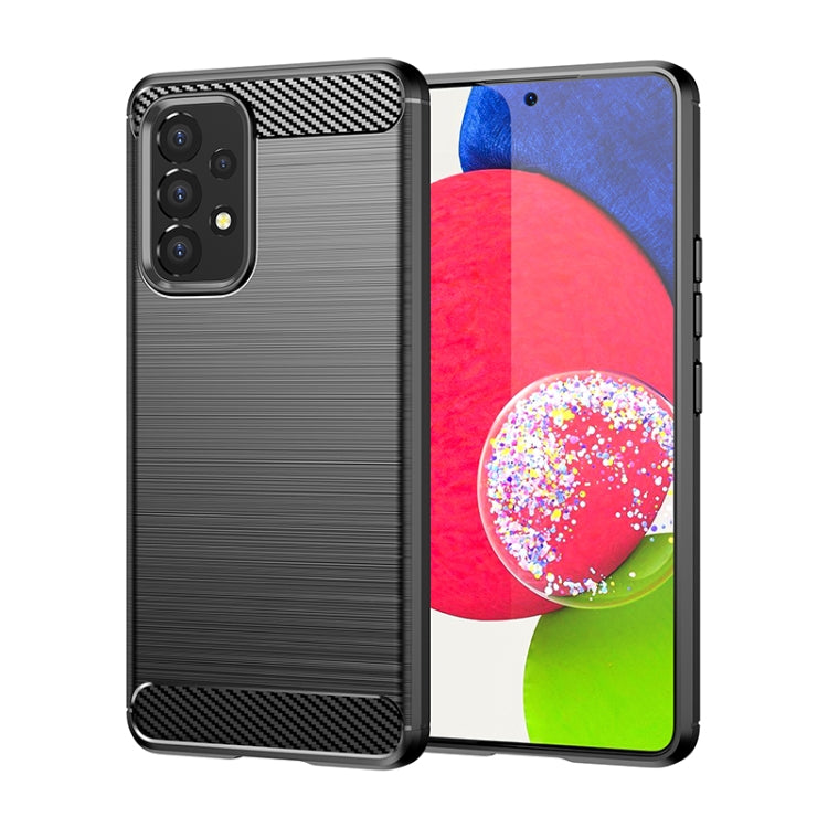 For Samsung Galaxy A53 5G Brushed Texture Carbon Fiber TPU Phone Case(Black) - Galaxy Phone Cases by PMC Jewellery | Online Shopping South Africa | PMC Jewellery