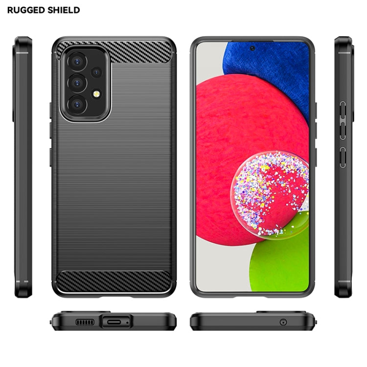 For Samsung Galaxy A53 5G Brushed Texture Carbon Fiber TPU Phone Case(Black) - Galaxy Phone Cases by PMC TechLife | Online Shopping South Africa | PMC TechLife