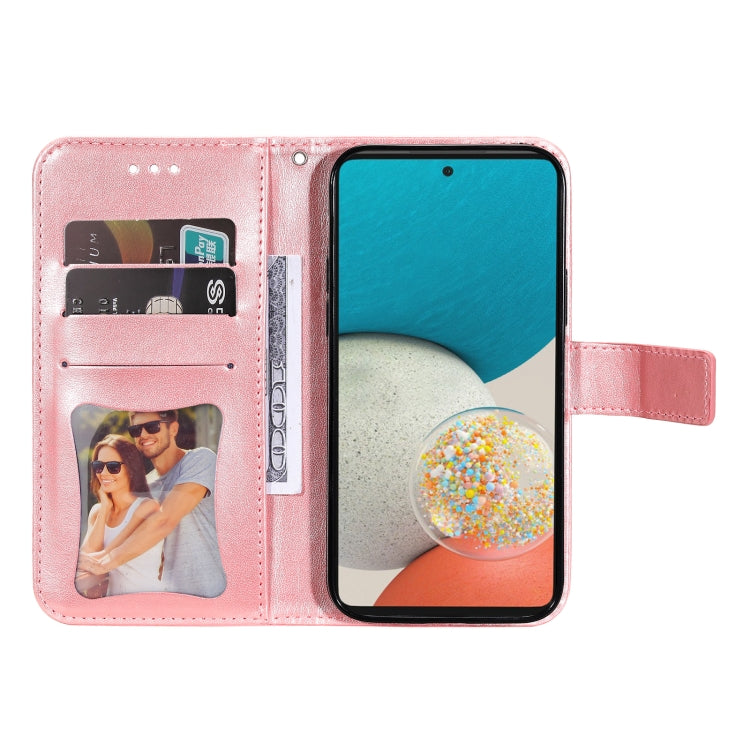 For Samsung Galaxy A53 5G 7-petal Flowers Embossing Pattern Horizontal Flip CasePhone Case(Rose Gold) - free shipping - PMC TechLife - Order now!