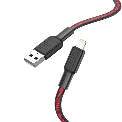 hoco X69 8 Pin Jaeger Charging Data Cable, Length: 1m(Black Red) - Normal Style Cable by hoco | Online Shopping South Africa | PMC Jewellery