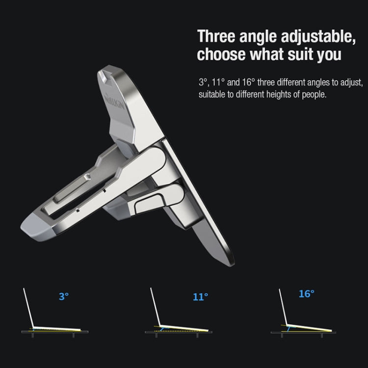 NILLKIN Bolster Plus Sticky Three-speed Adjustable Zinc Alloy Laptop Holder(Silver) - MacBook Holder by NILLKIN | Online Shopping South Africa | PMC TechLife | Buy Now Pay Later Mobicred