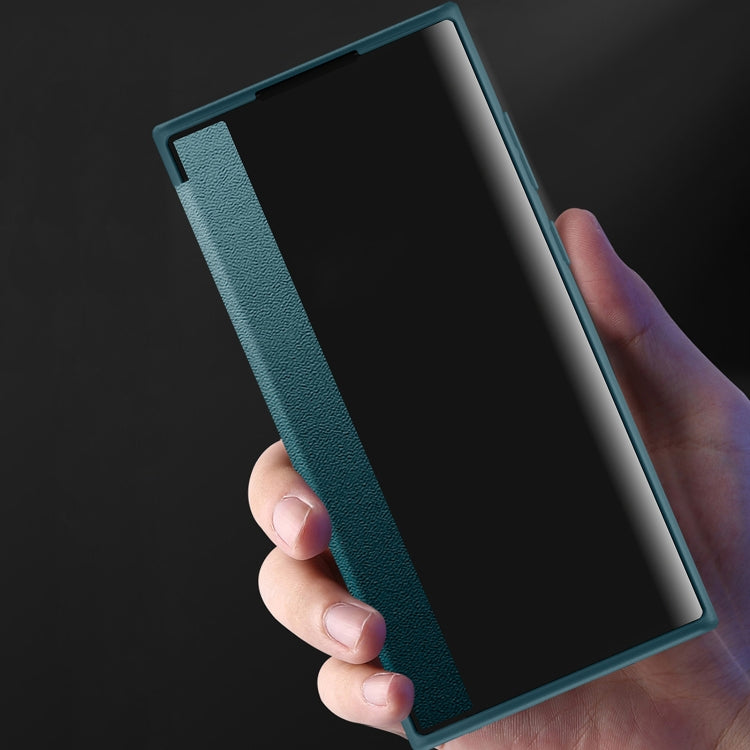 For Samsung Galaxy S22 Ultra 5G Window View Leather Phone Case(Green) - Galaxy S22 Ultra 5G Cases by PMC TechLife | Online Shopping South Africa | PMC TechLife