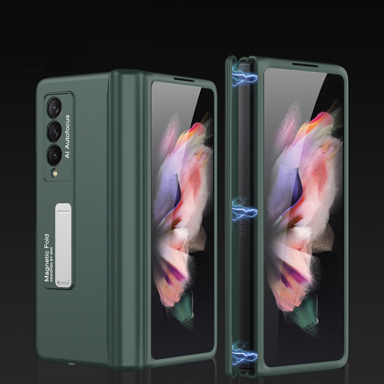 For Samsung Galaxy Z Fold3 5G GKK Magnetic Full Coverage Phone Flip Case with Holder(Dark Green) - free shipping - PMC TechLife - Order now!