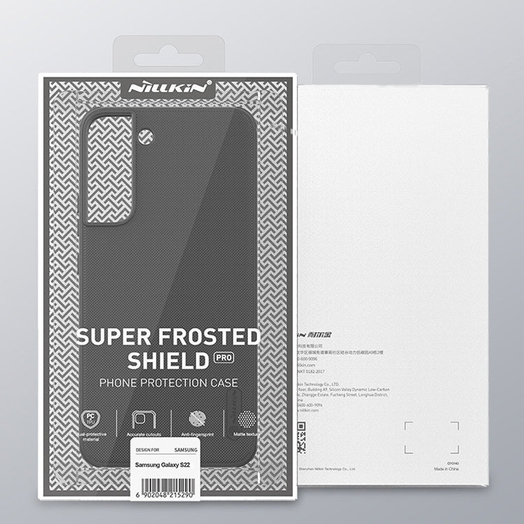 For Samsung Galaxy S22 5G NILLKIN Super Frosted Shield Pro PC + TPU Phone Case(Black) - Galaxy S22 5G Cases by NILLKIN | Online Shopping South Africa | PMC Jewellery