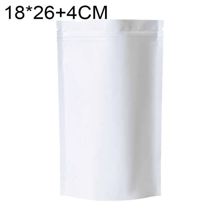 100 PCS/Set Matte Aluminum Foil Snack Stand-up Pouch, Size:18x26+4cm(White) - Preservation Supplies by PMC TechLife | Online Shopping South Africa | PMC TechLife | Buy Now Pay Later Mobicred