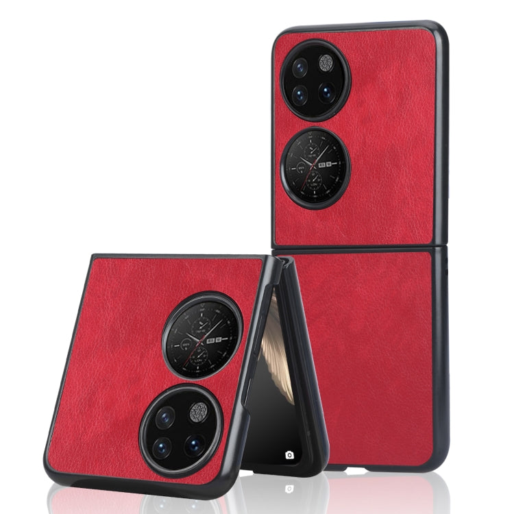 For Huawei P50 Pocket Lychee Texture Folding Phone Case(Red) - Huawei Cases by PMC TechLife | Online Shopping South Africa | PMC TechLife | Buy Now Pay Later Mobicred