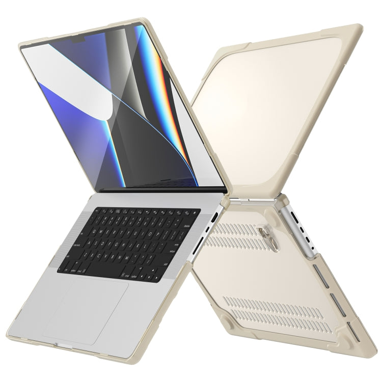 TPU + PC Two Color Laptop Protective Case For MacBook Pro 14.2 inch A2442 2021(Khaki) - MacBook Pro Cases by PMC TechLife | Online Shopping South Africa | PMC TechLife