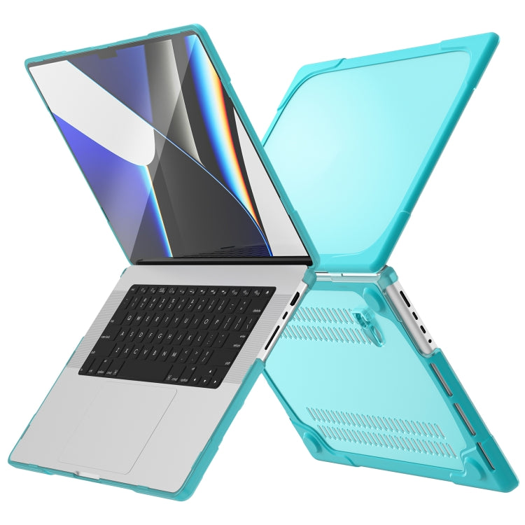 TPU + PC Two Color Laptop Protective Case For MacBook Pro 14.2 inch A2442 2021(Light Blue) - MacBook Pro Cases by PMC TechLife | Online Shopping South Africa | PMC TechLife