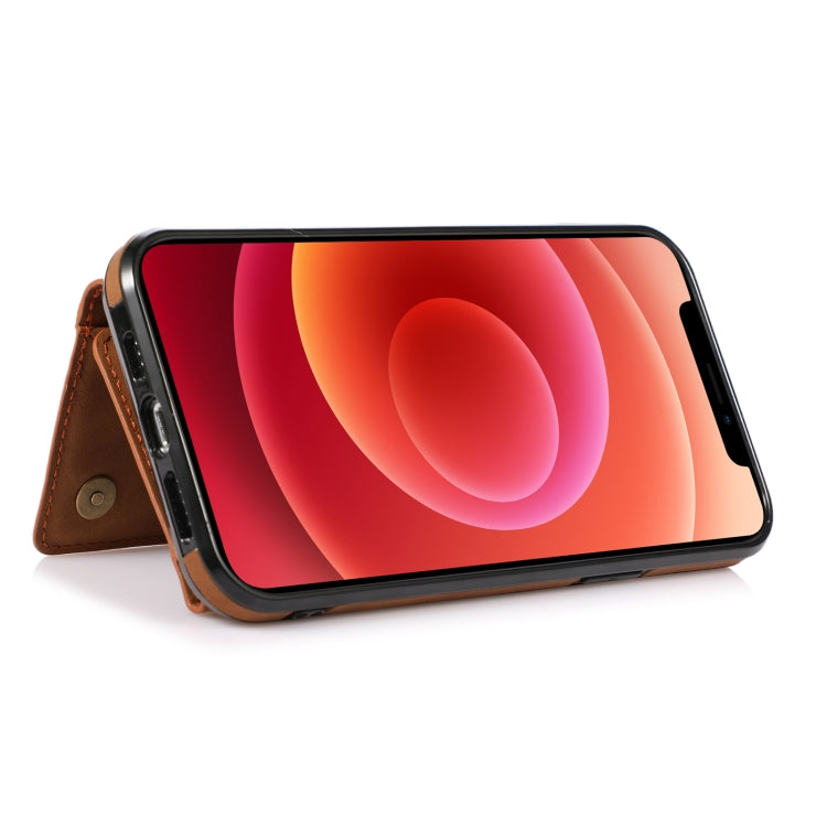 For iPhone 13 Three-fold Leather Phone Case with Card Slot & Wallet & Holder(Brown) - free shipping - PMC TechLife - Order now!