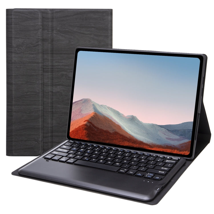 SF109 Tree Texture Bluetooth Keyboard Leather Case For Microsoft Surface Pro 4 / 5 / 6 / 7(Black + Black) - free shipping - PMC TechLife - Order now!